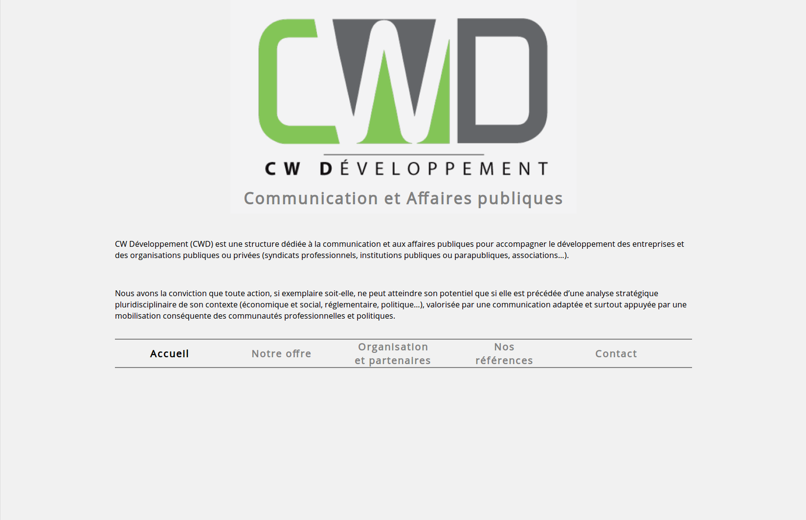 page d'accueil de cwdeveloppement.com